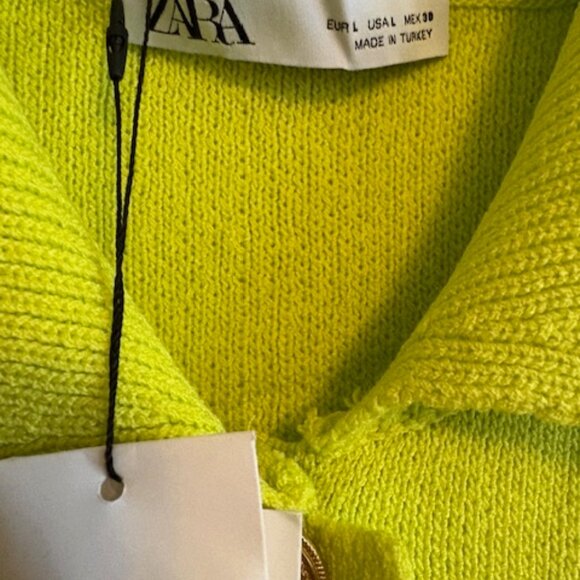 ZARA NEON cardigan sweatshirt jacket - Picture 5 of 7